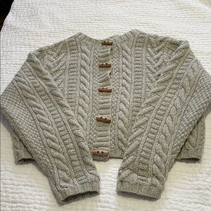 Handmade Wool Cable Knit Cardigan